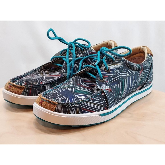 Women's Twisted X WHYC003 Hooey Lopers Sneaker Grey/Multi Canvas Size 7M - Picture 3 of 9